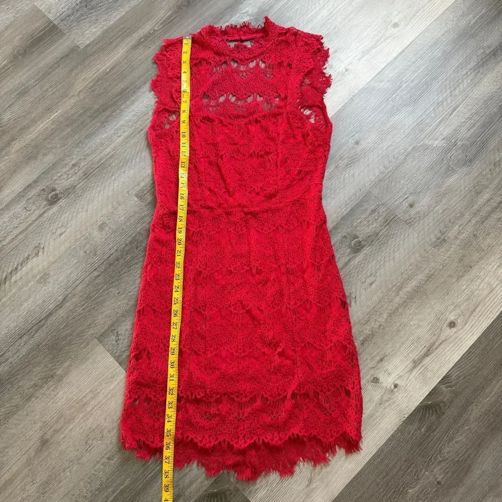 Free People Daydream Red Lace Dress NEW Large Open Back - Picture 10 of 10